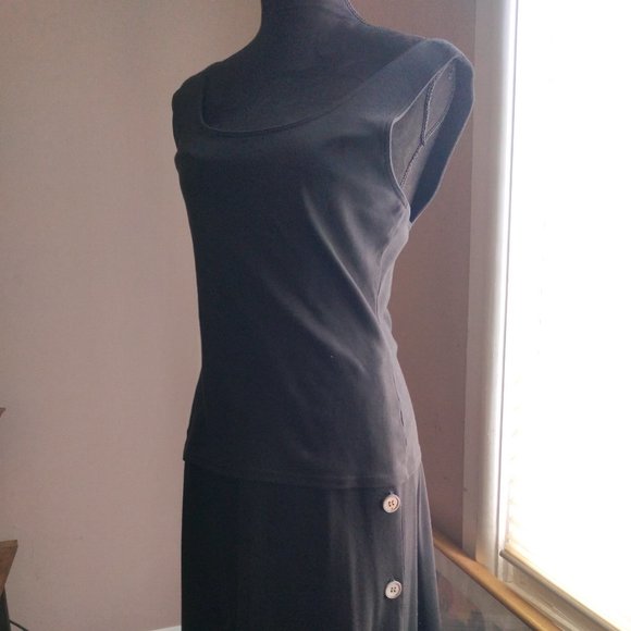 Anne Klein II Vintage Black Sleeveless Top and Skirt Set | Sizes M/12 - Picture 2 of 6